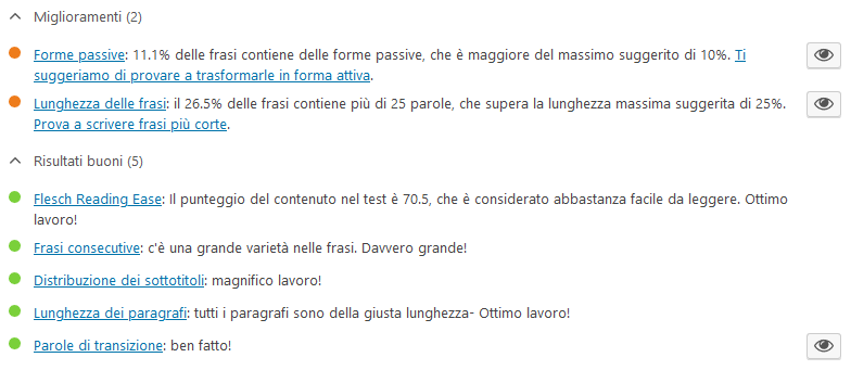 seo copywriting analisi leggibilità